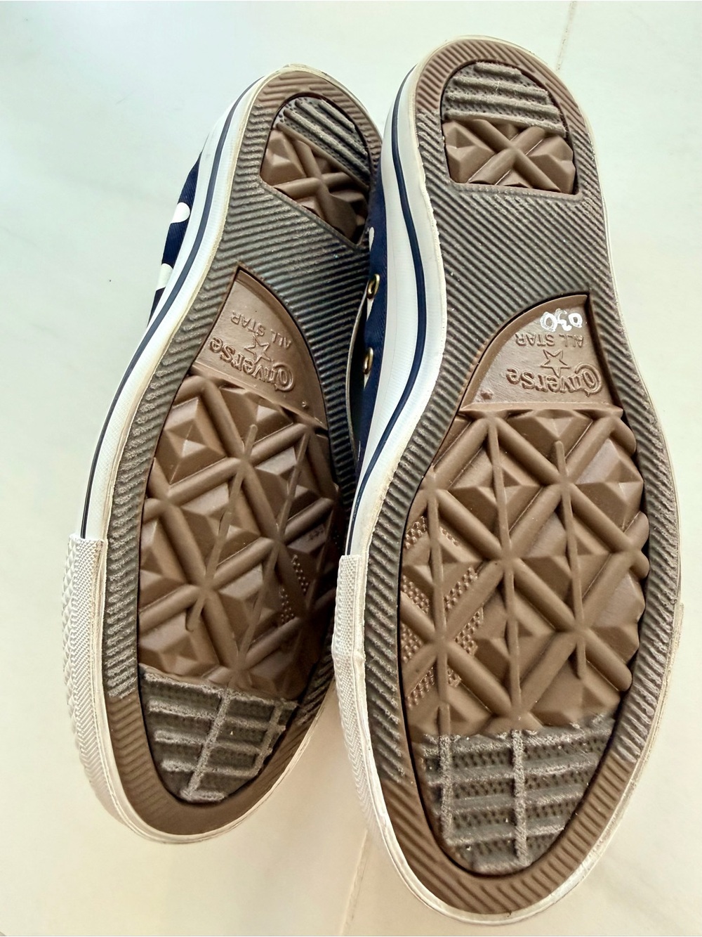 Brand new Converse Navy and White Polka Dot Low Top Sneakers - Picture 4 of 7